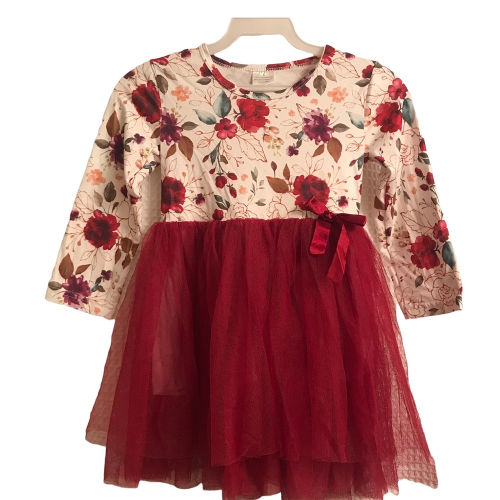 Girls boutique Fall floral tutu dress size L 4-5